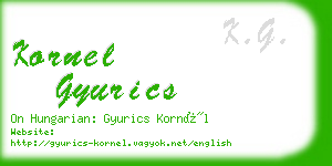 kornel gyurics business card